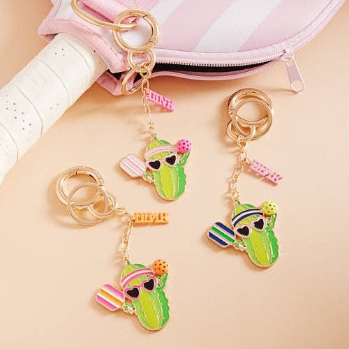 Pickleball Pickle Bag Charm And Keychain Keychain