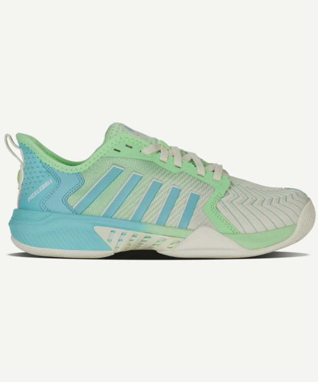 K-Swiss WOMENS Pickleball Supreme Egret/PATINA GREEN
