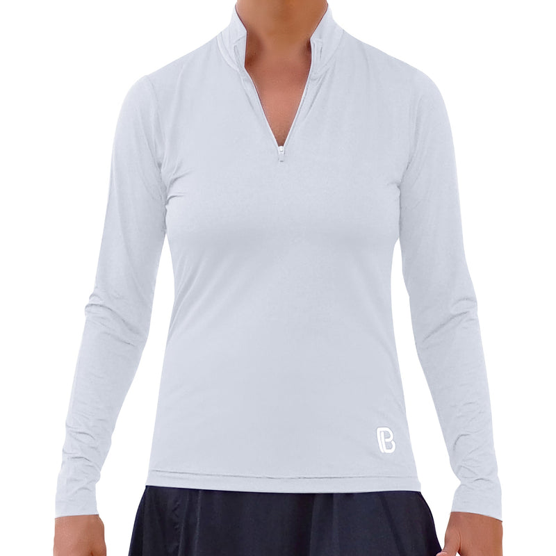 Pickleball Bella 1/4 Zip Long Sleeve Classic White