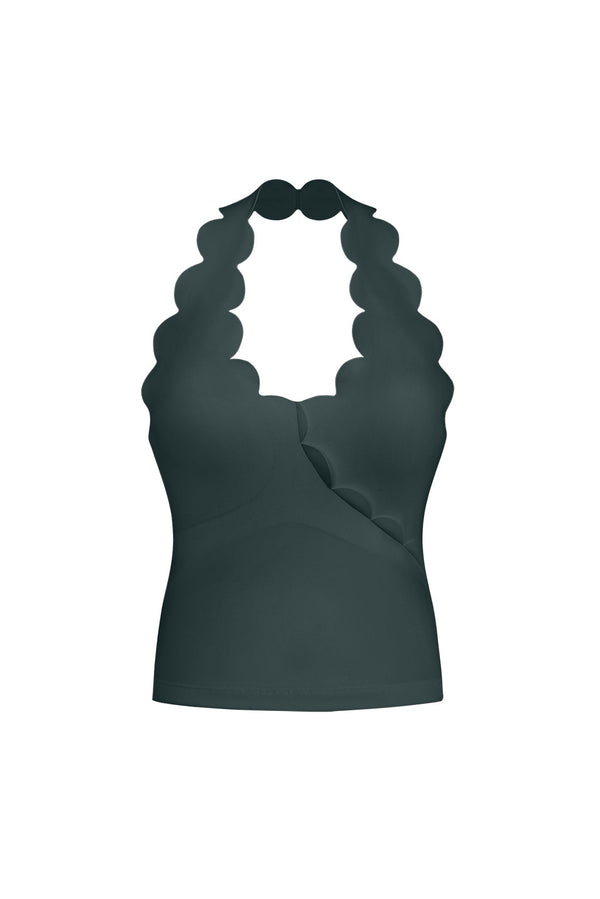 Wiskii Riviera Scallop Halter Bra Tank