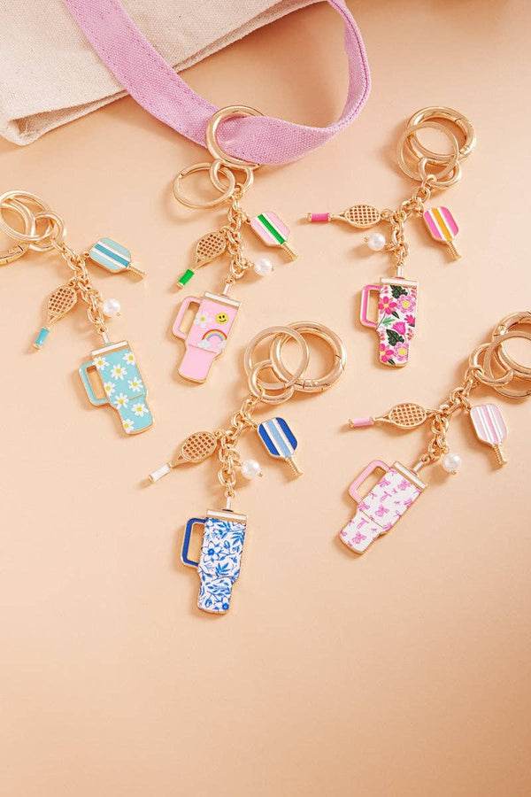 Sport Tumbler Tennis Pickleball Bag Charm Keychain